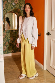 Yellow Drawstring Terry Sweatpants