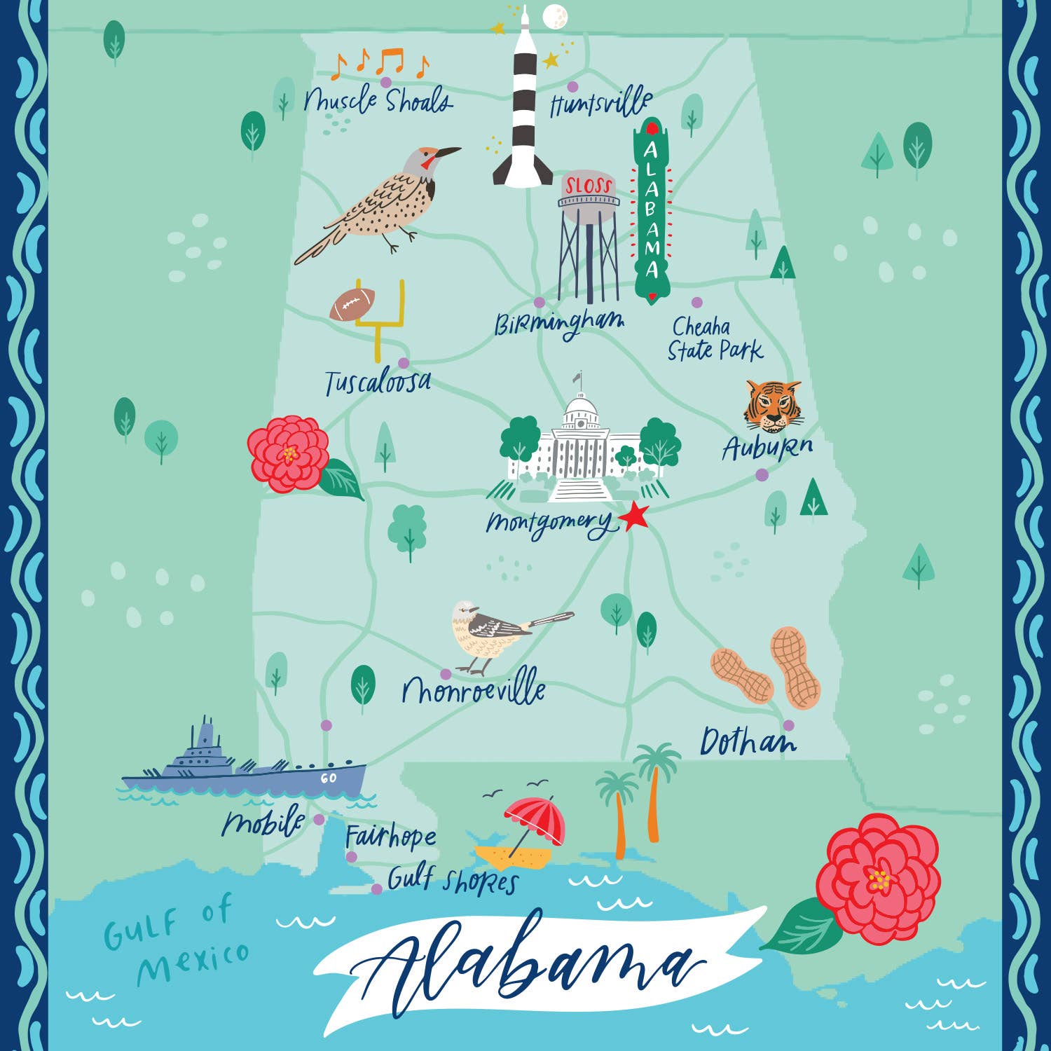 Dish Towel Alabama