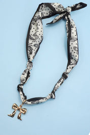 Bow Handcrafted Scarf Interchangeable Charm Necklace