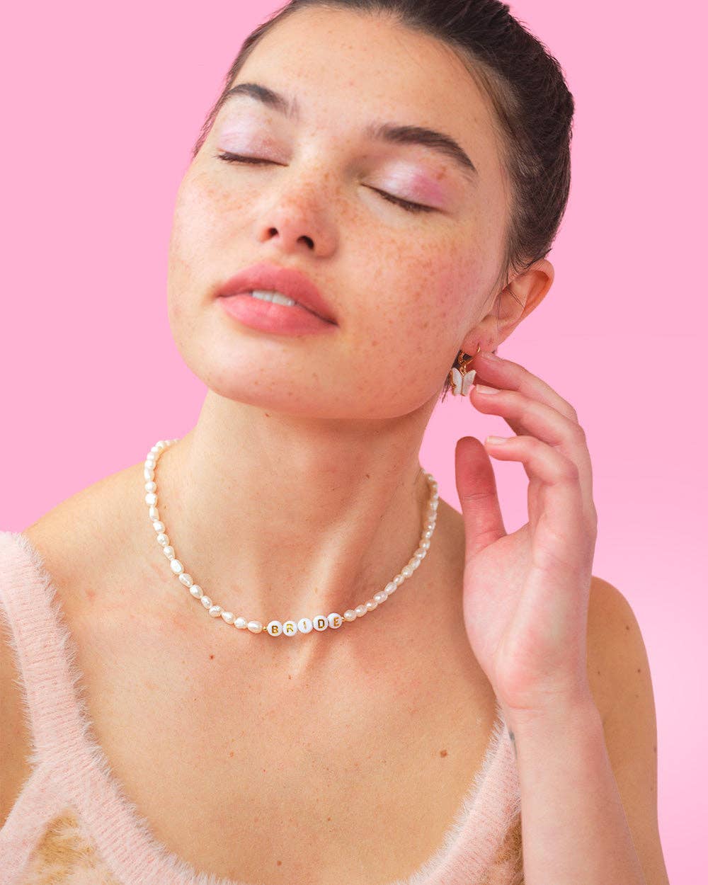 Bridal Pearl Beaded Necklace