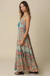 Andrea Contrast Printed Maxi Dress