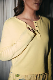 Yellow Waffle Knit & Micro Short Set