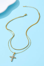 Gold Cross Layered Necklace