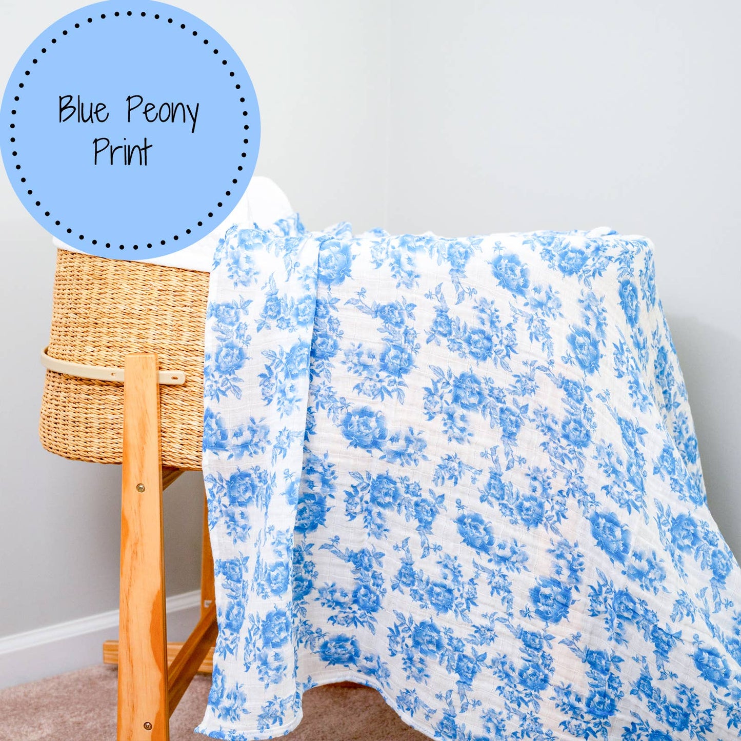 A Peony For Your Thoughts Baby Swaddle Blanket