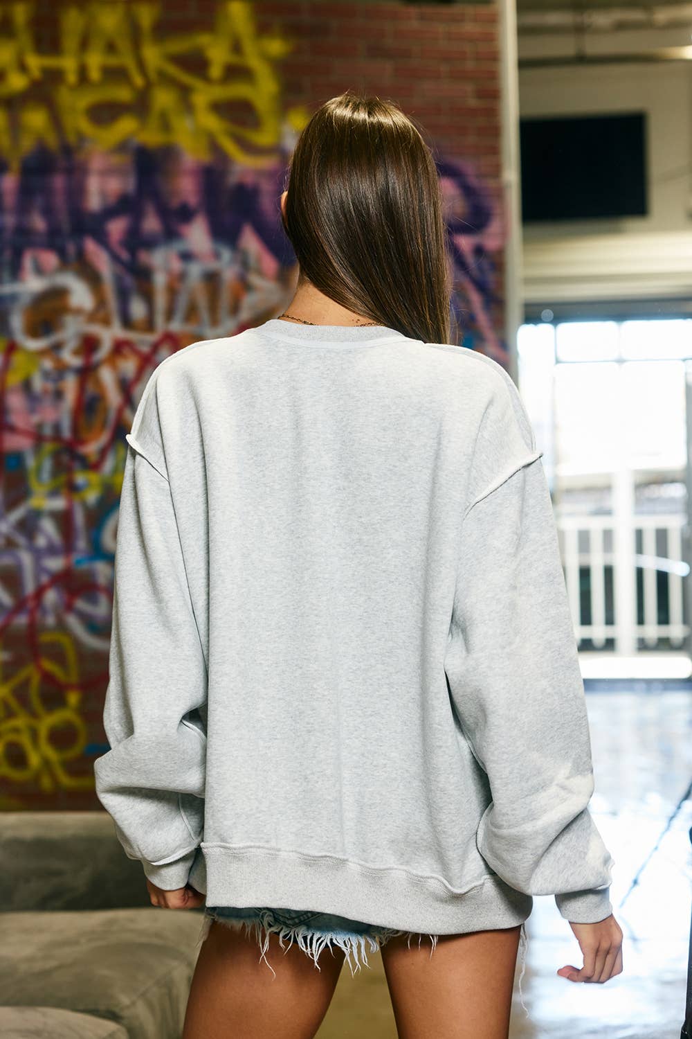 Gray Tennessee Split-Neck Sweatshirt