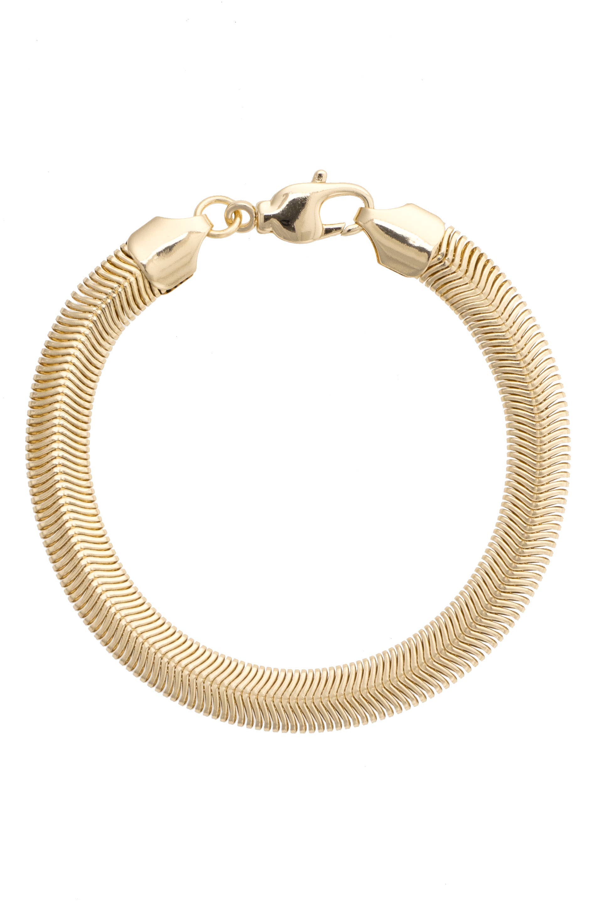 Cammie Snake Chain Bracelet in Shiny Gold