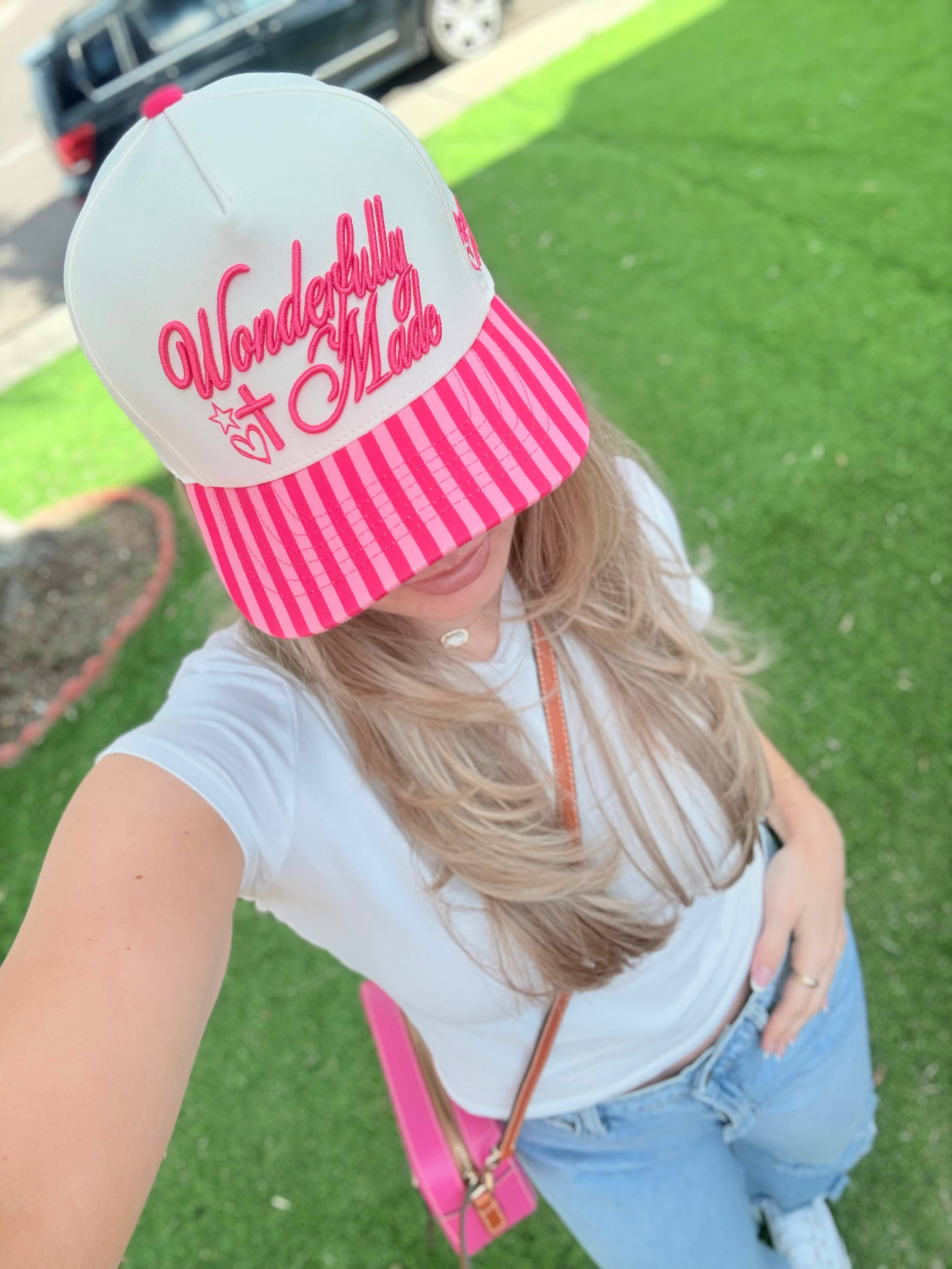 Hot Pink Wonderfully Made trucker hat
