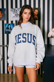 Gray Jesus & God Is Good Reversible Mockneck