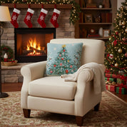 Light Blue Holiday Christmas Tree Hook Pillow