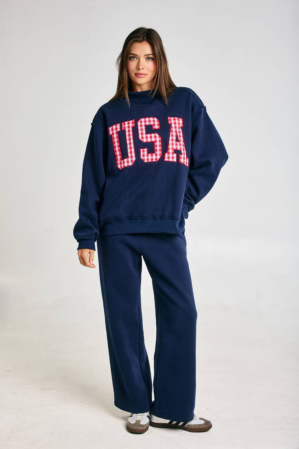 Navy USA Mockneck