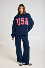 Navy USA Mockneck