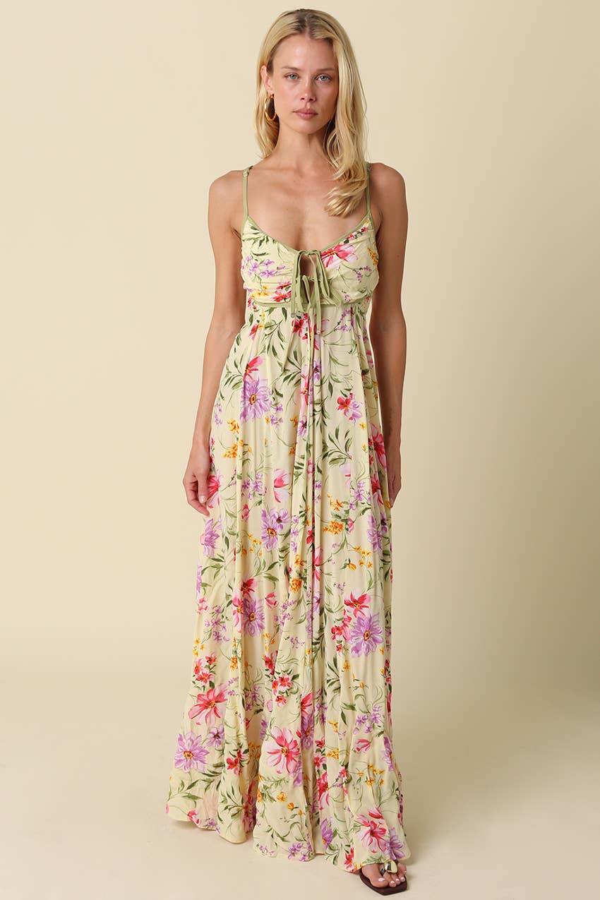 Marcie Contrast Floral Maxi Dress