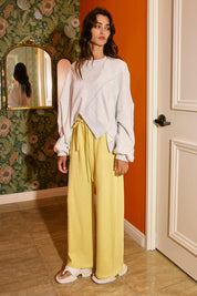 Yellow Drawstring Terry Sweatpants