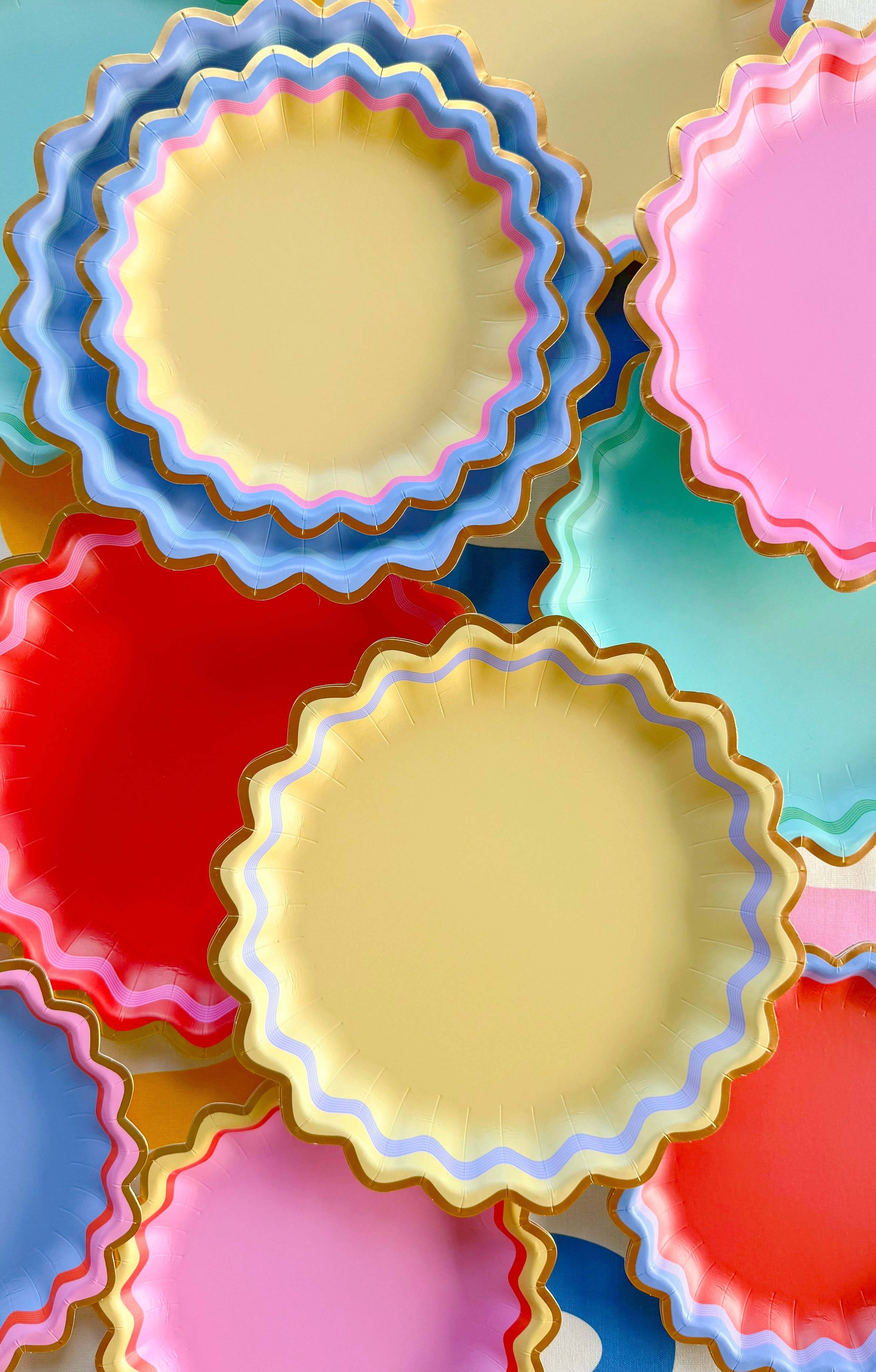 Rainbow Ric Rac Assorted Dinner Plates (10 ct) showing pack of 10