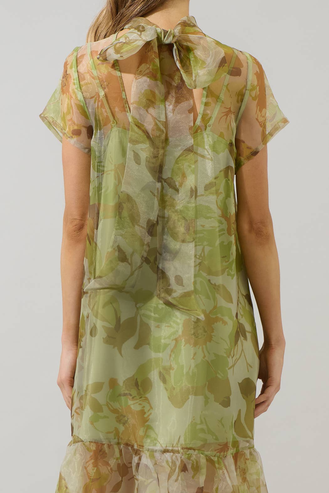 Green Organza Maxi Dress
