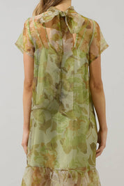Green Organza Maxi Dress