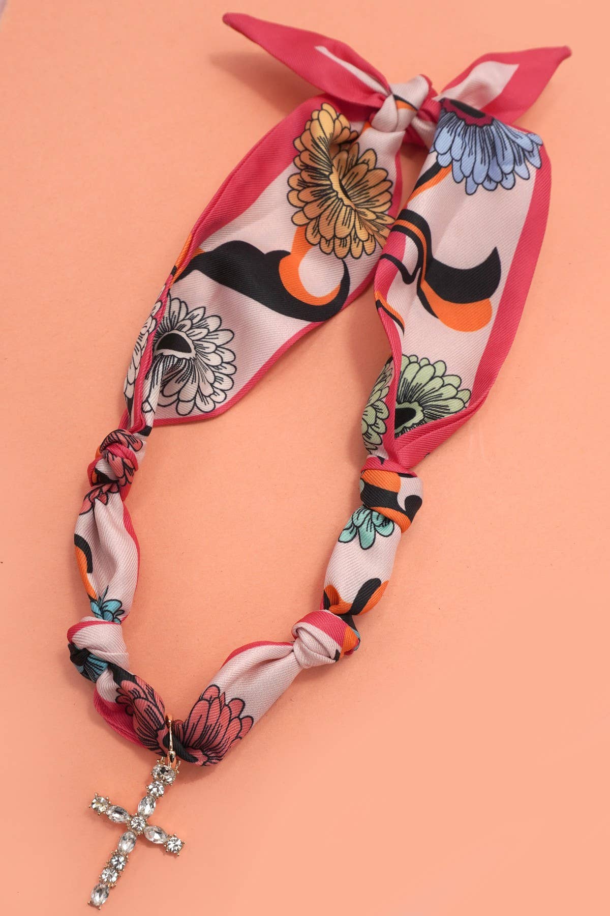 Cross Handcrafted Scarf Interchangeable Charm Necklace