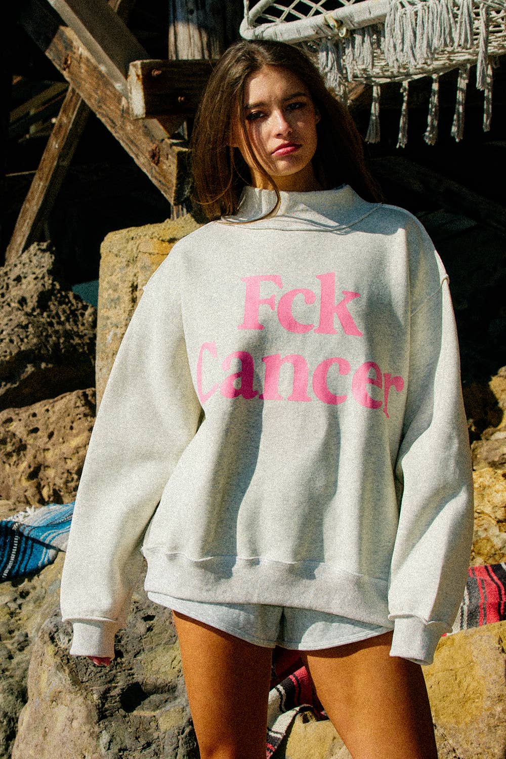 F CANCER Reversible Mockneck