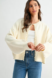Pearl-Embellished Cardigan