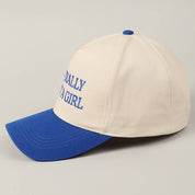 Literally Just A Girl Embroidery Two Tone Trucker Hat: FUCHSIA / ONE SIZE