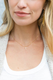Delicate Cz Cross Pendant