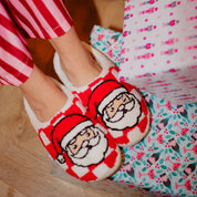 Santa Red Checkered Slippers from Ninety Nine Boutique