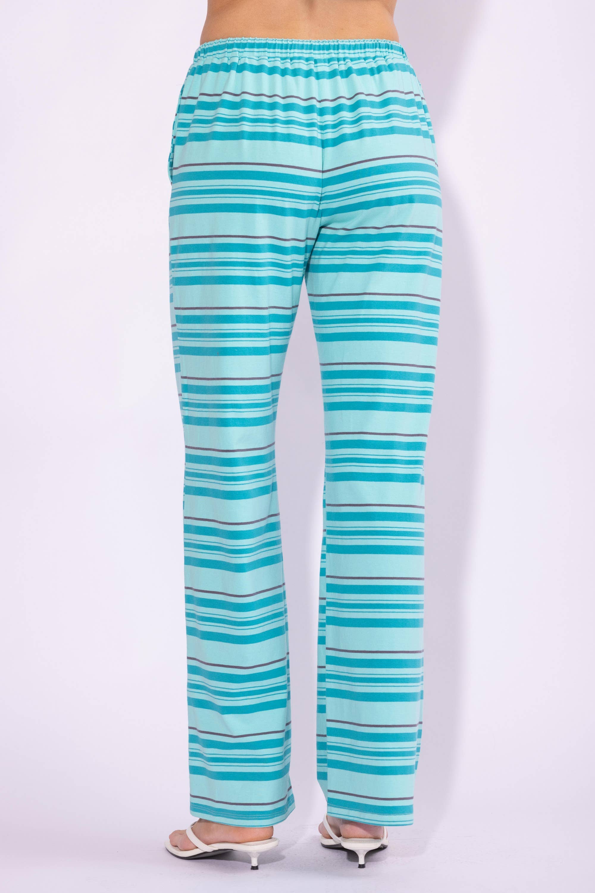 Blue Striped Tube Top and Pants Set