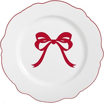 Bow Scalloped Edge Christmas Appetizer Plate at Ninety Nine Boutique