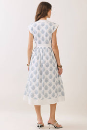 White Floral Midi Dress