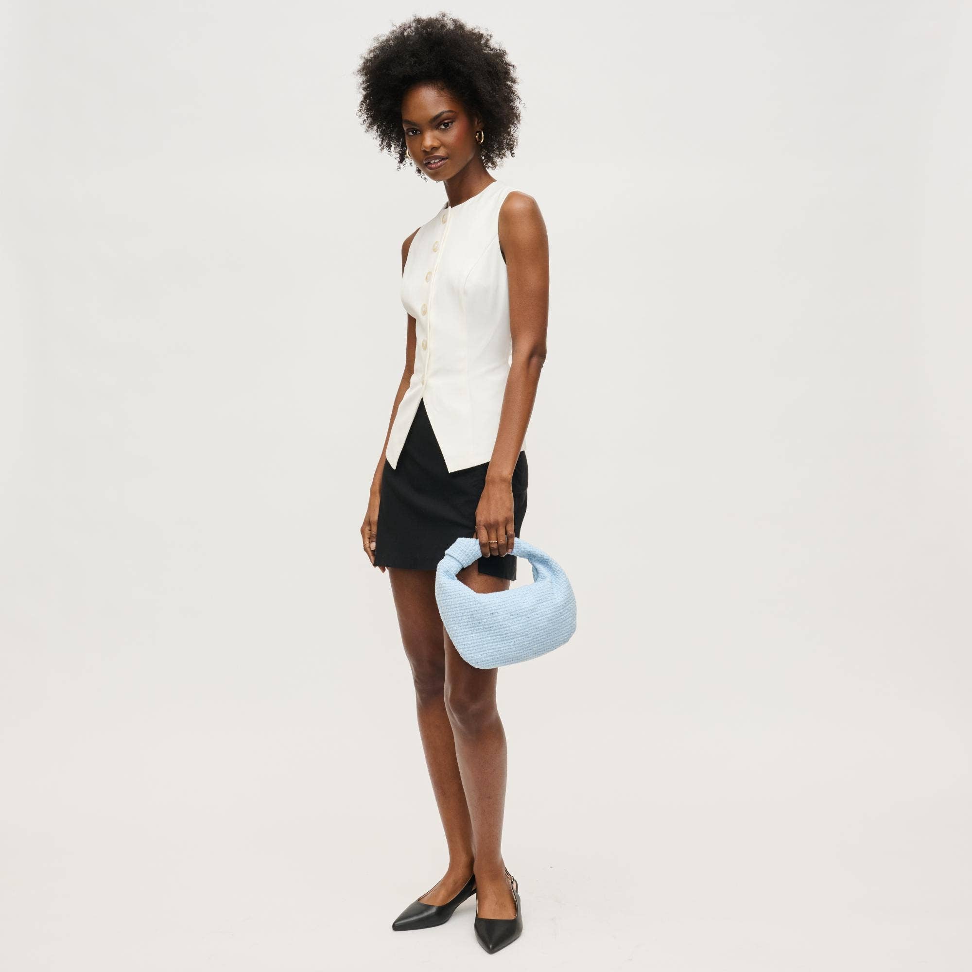 Blue Tracy Clutch Tweed