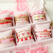 Pink Bow BB Bead Bracelet