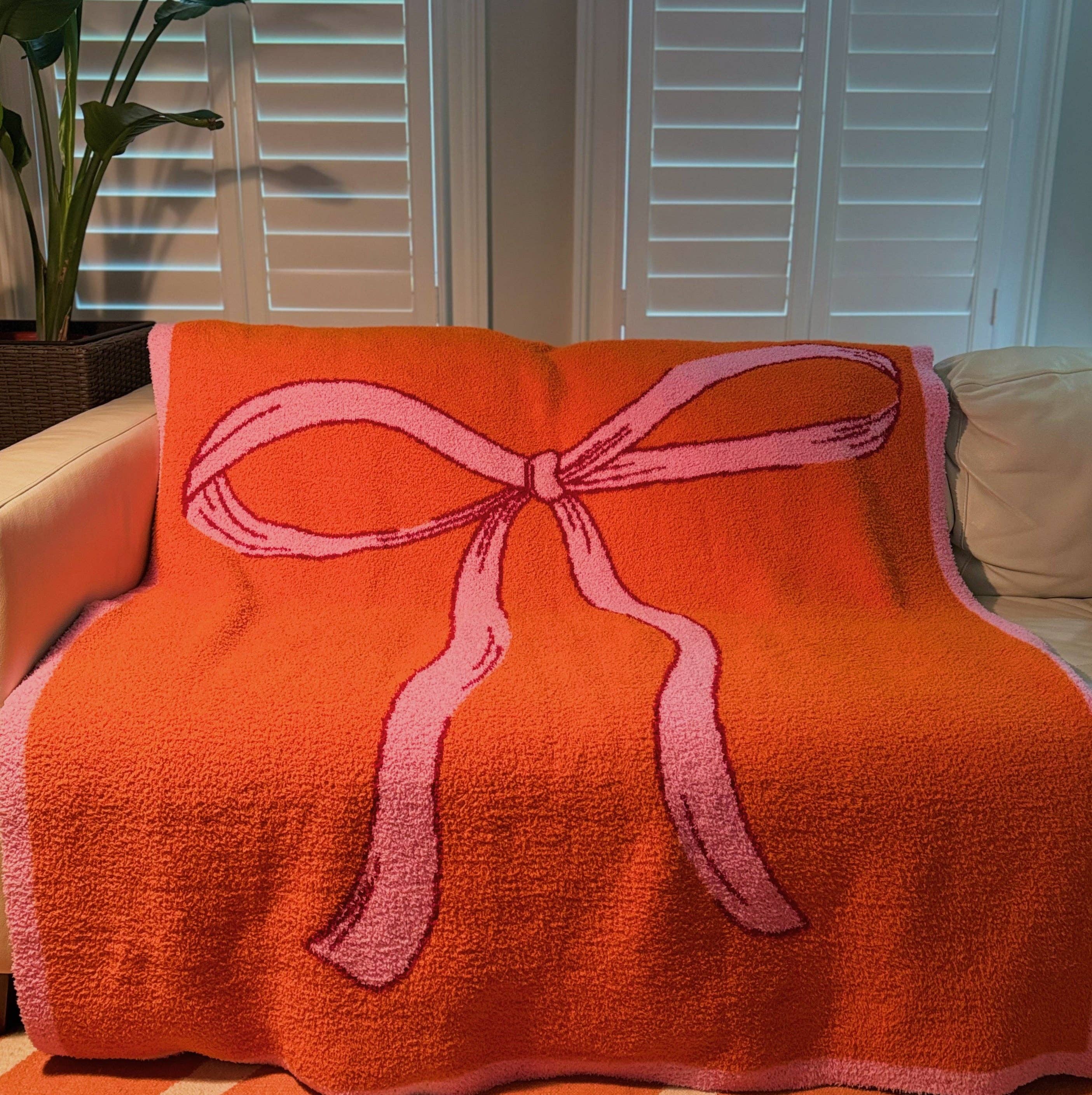 Orange Bow Coziest Blanket