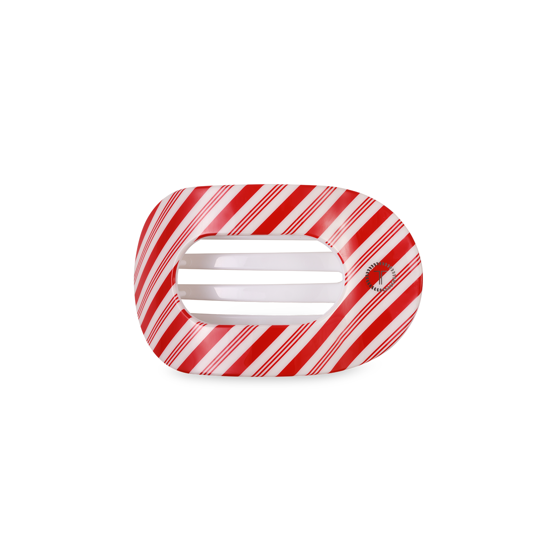 Candy Cane Small Round Flat Clip