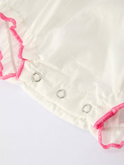 Fall Baby Girl Romper with Pink Bow