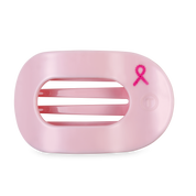 Pink Ribbon Power Large Flat Round Hair Clip