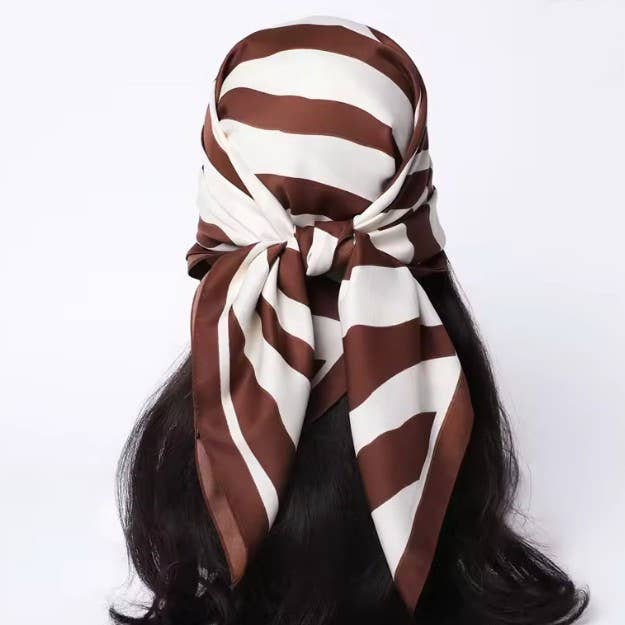 Brown Zebra Bandana Scarf