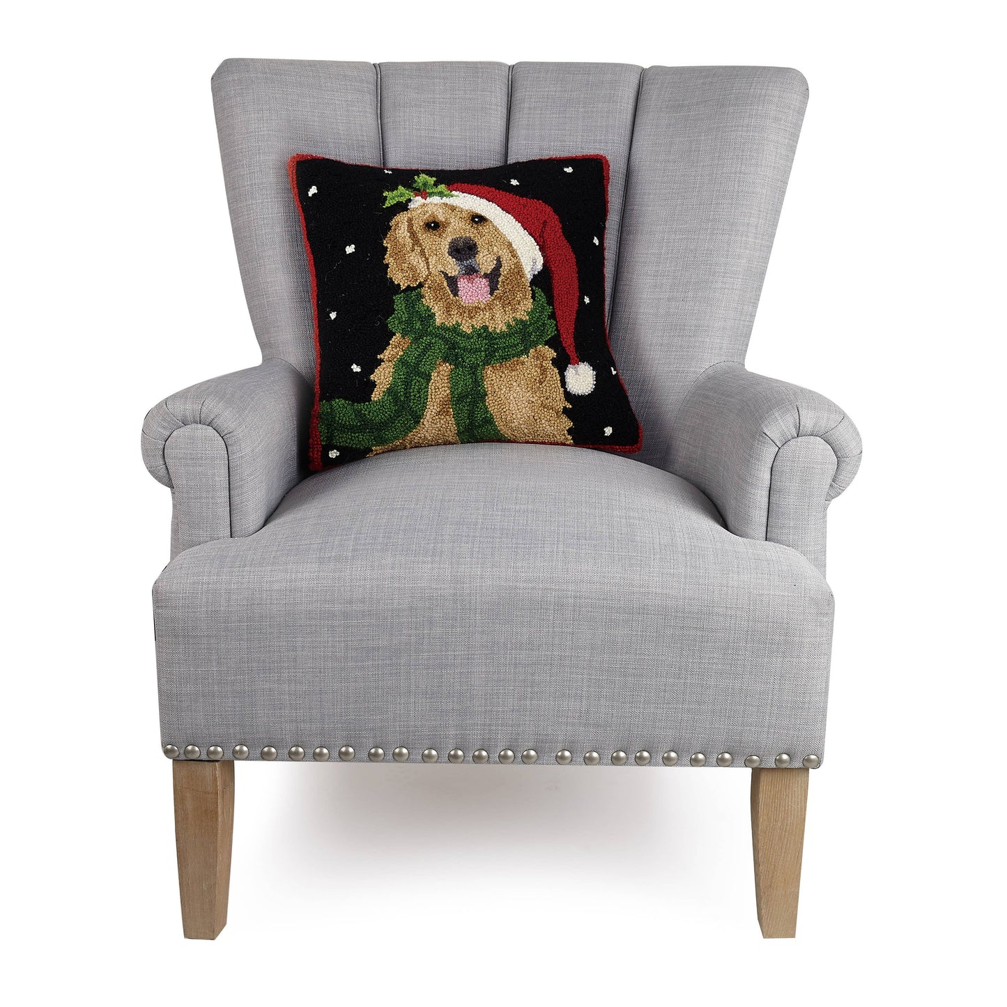 Santa Golden Retriever Hook Pillow