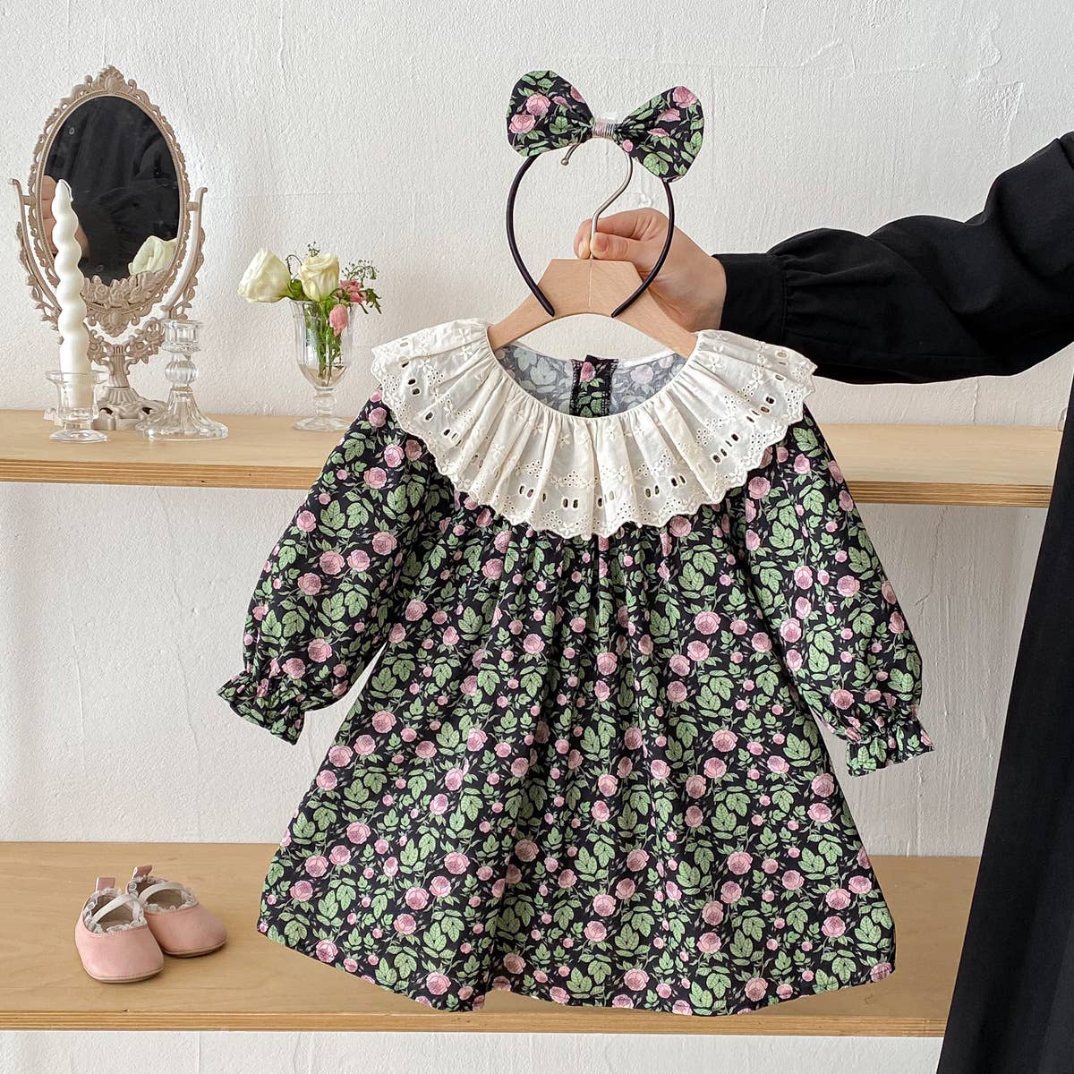 Floral Lace Collar Baby Dress & Romper — view 3