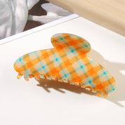 Large Checker Hair Claw Clips