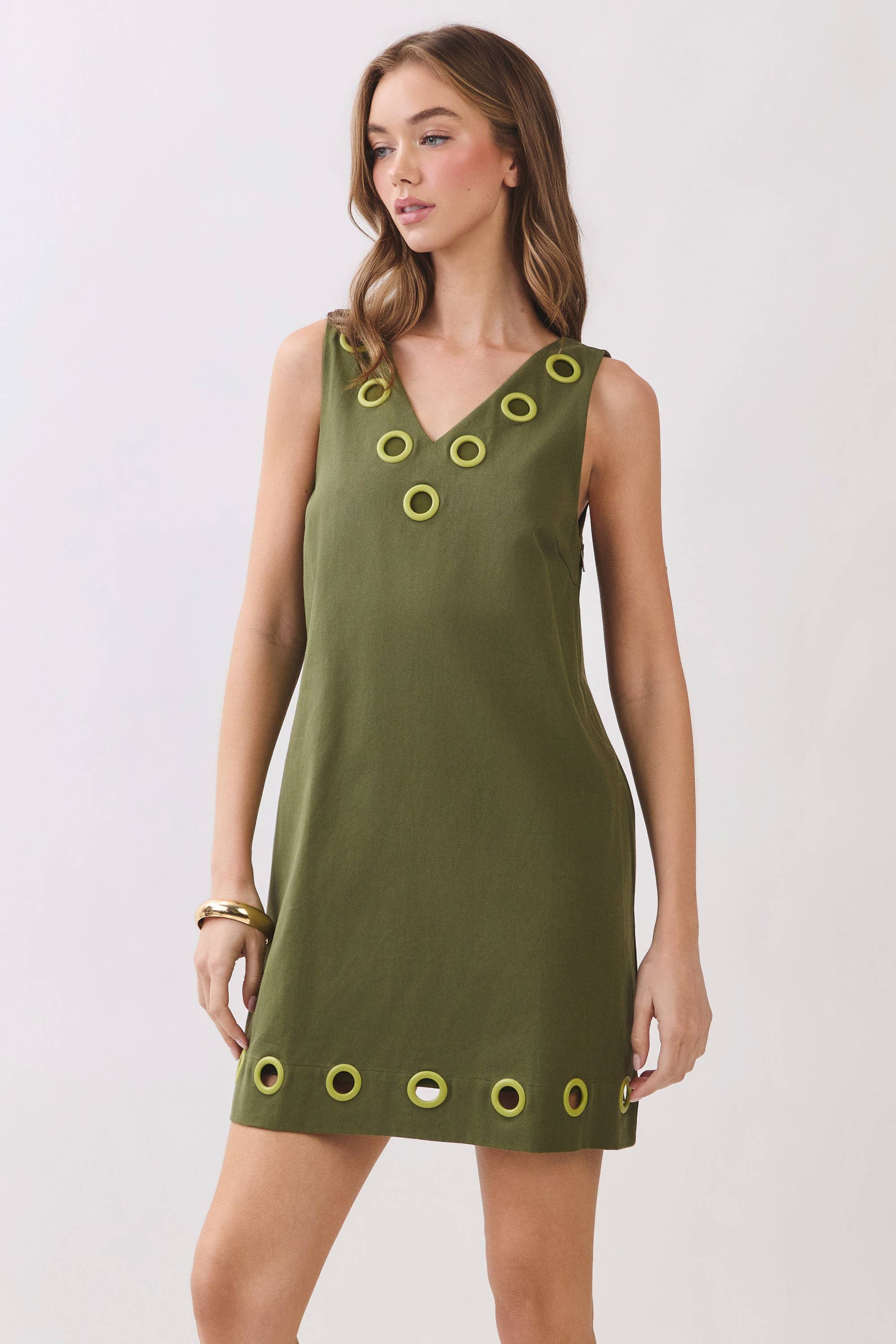 Green Sleeveless Mini Dress