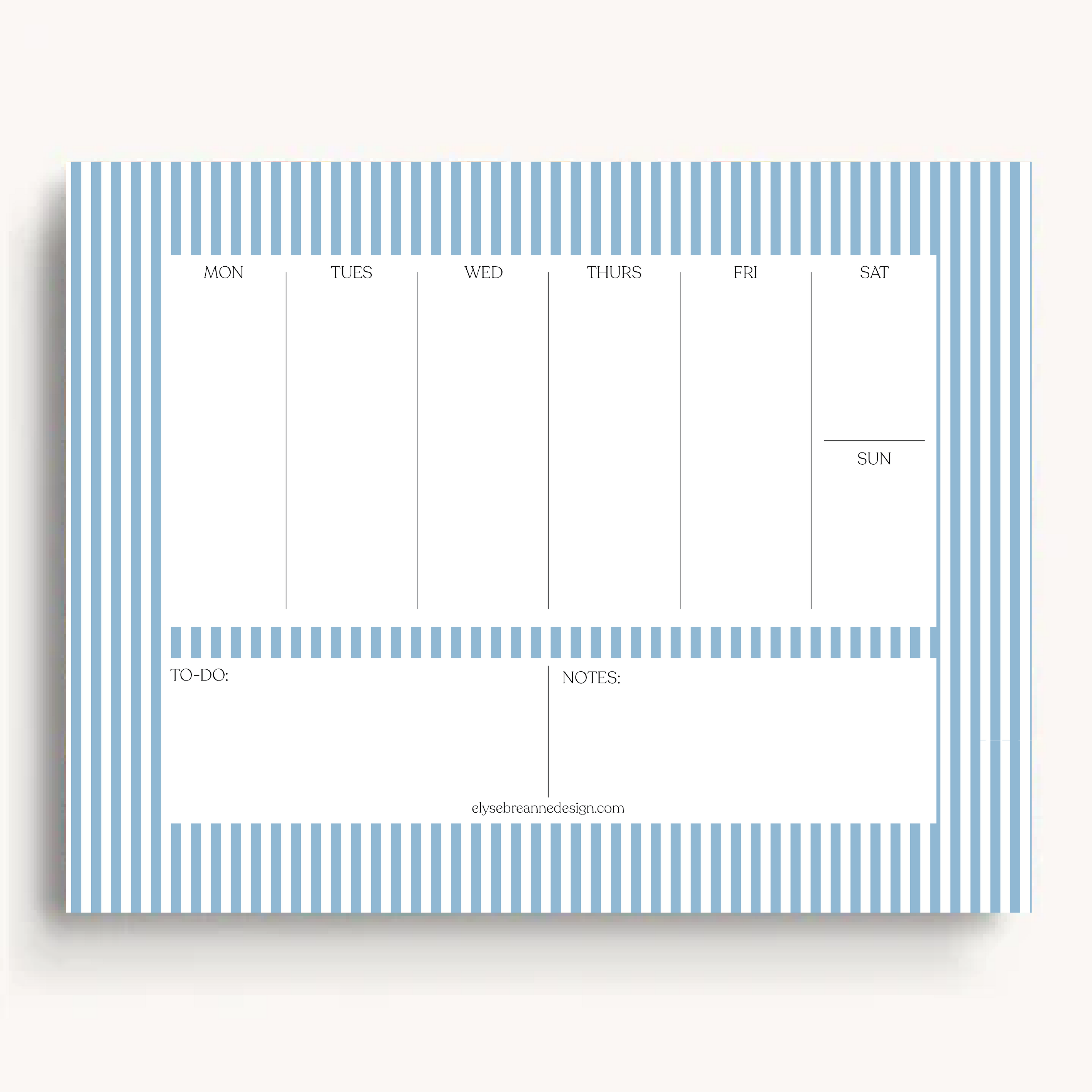 Blue Stripes Weekly Planner Notepad