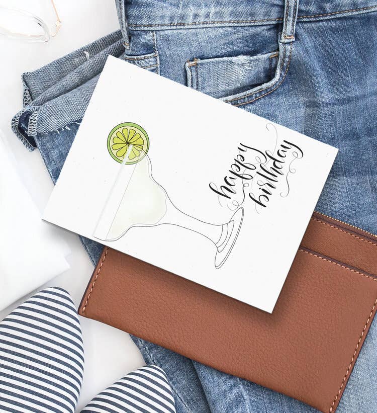 Margarita Cocktail Happy Birthday Greeting Card