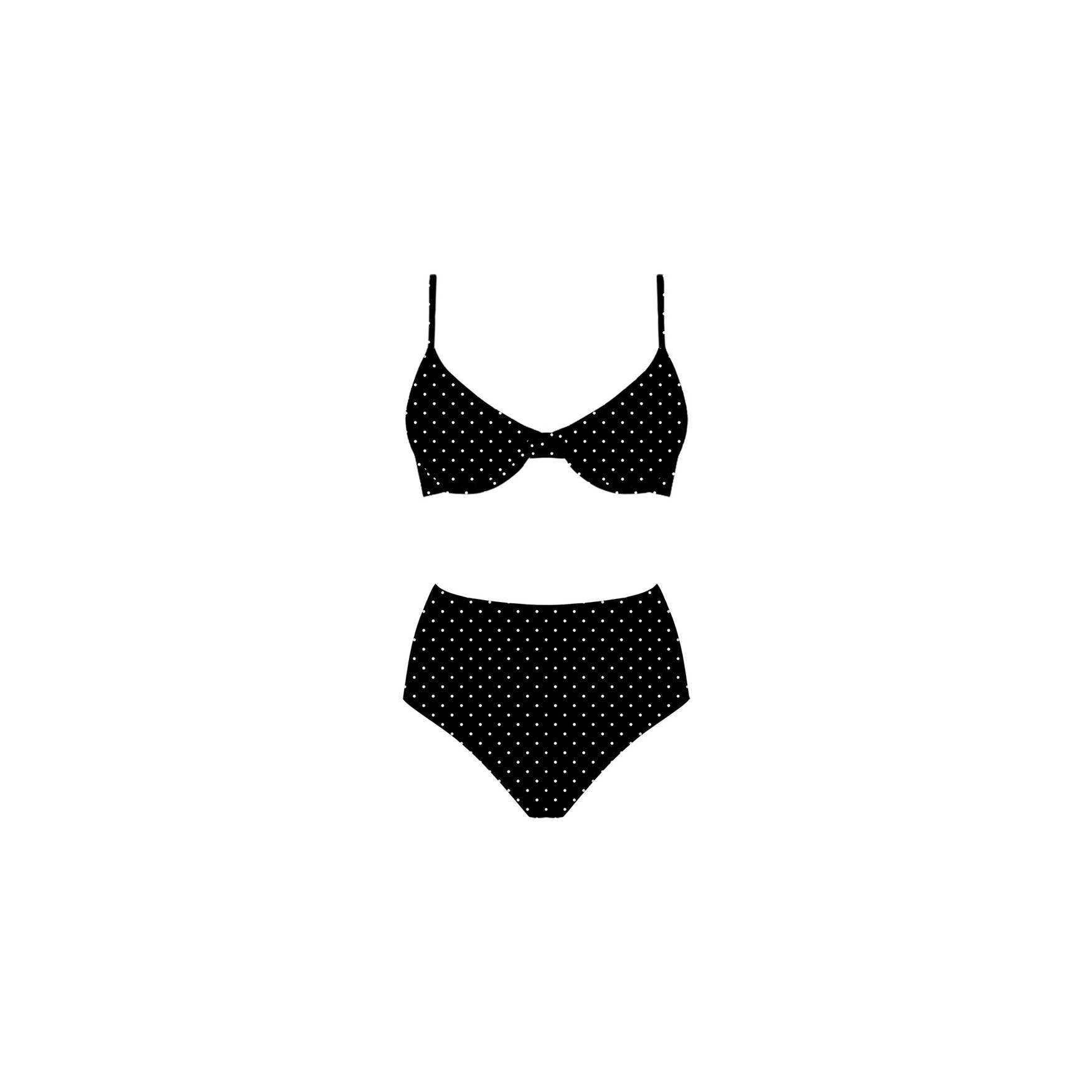 Black Polkadot Bikini