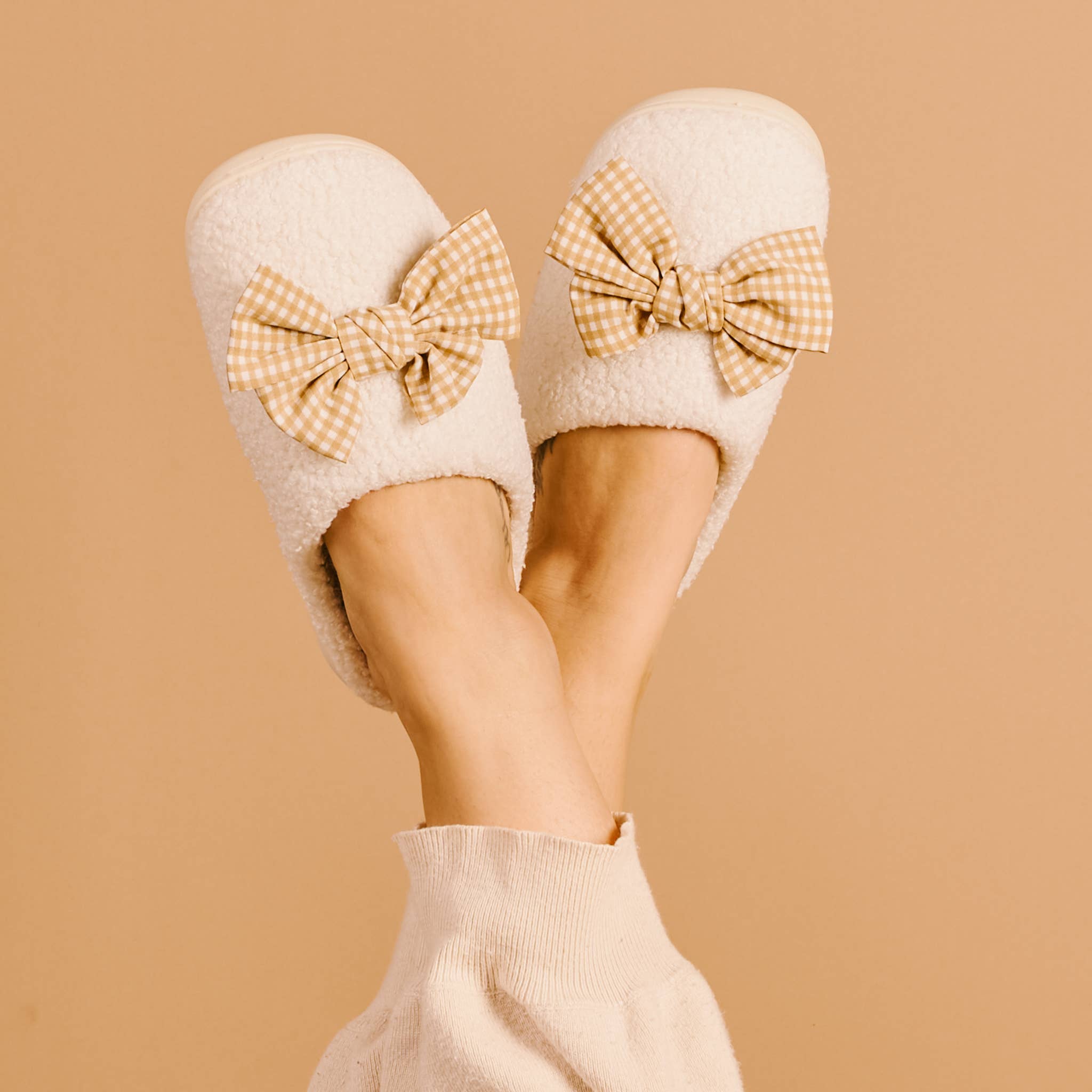 Fuzzy Slippers Gingham