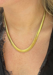 Waterproof Stainless Flat Snake Necklace