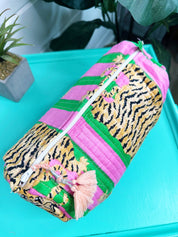 Tiger Large Print Quilted Makeup Bags