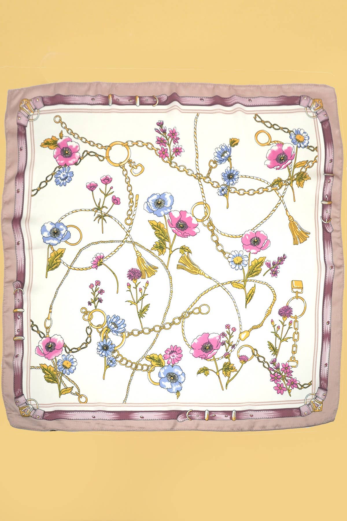 Vintage Floral Print Bandana Scarf
