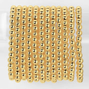 Classic Beaded Stretch Bracelets: Gold / 4mm
