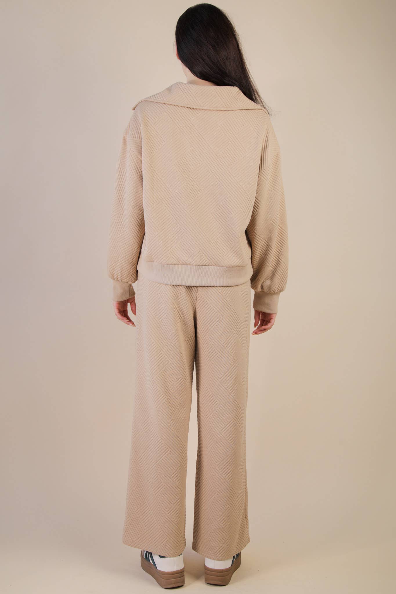 Brown Textured Casual Comfy Set