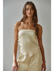 Yellow Satin Bandana Tube Top
